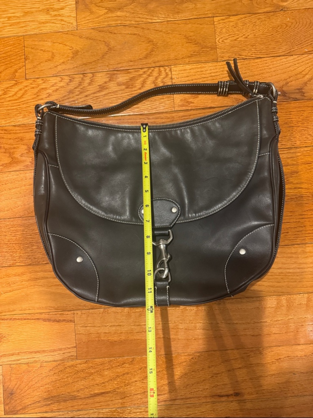 LAUREN Ralph Lauren Black Leather Hobo Shoulder Bag - Picture 11 of 13